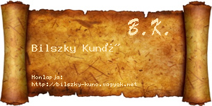 Bilszky Kunó névjegykártya